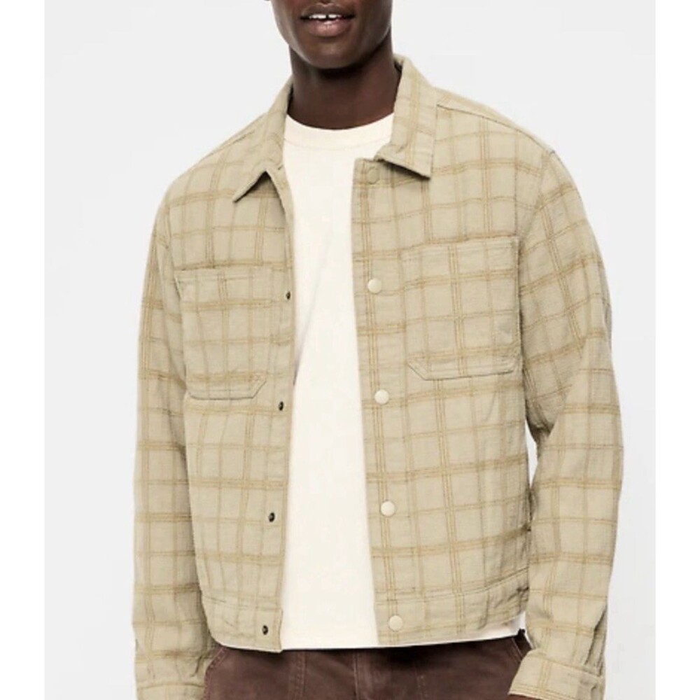 Old Navy Jacket Brown Shacket Workwear Rustic Cotton Western Preppy Size XL NWT